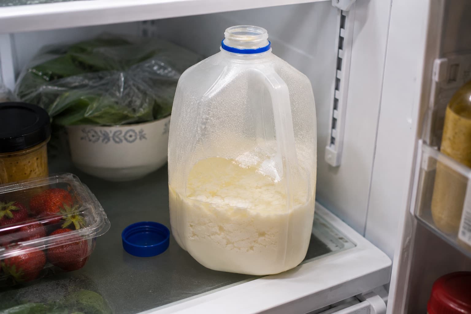 Spilled or expired food safety scenario in the kitchen