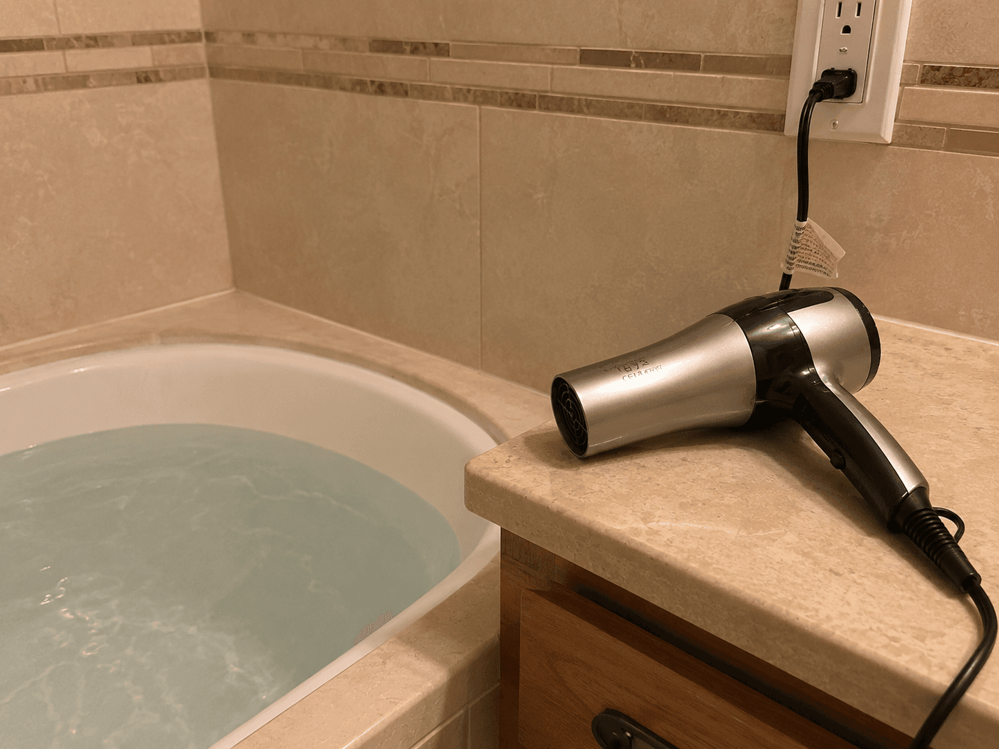 Electrical hazard in the bathroom