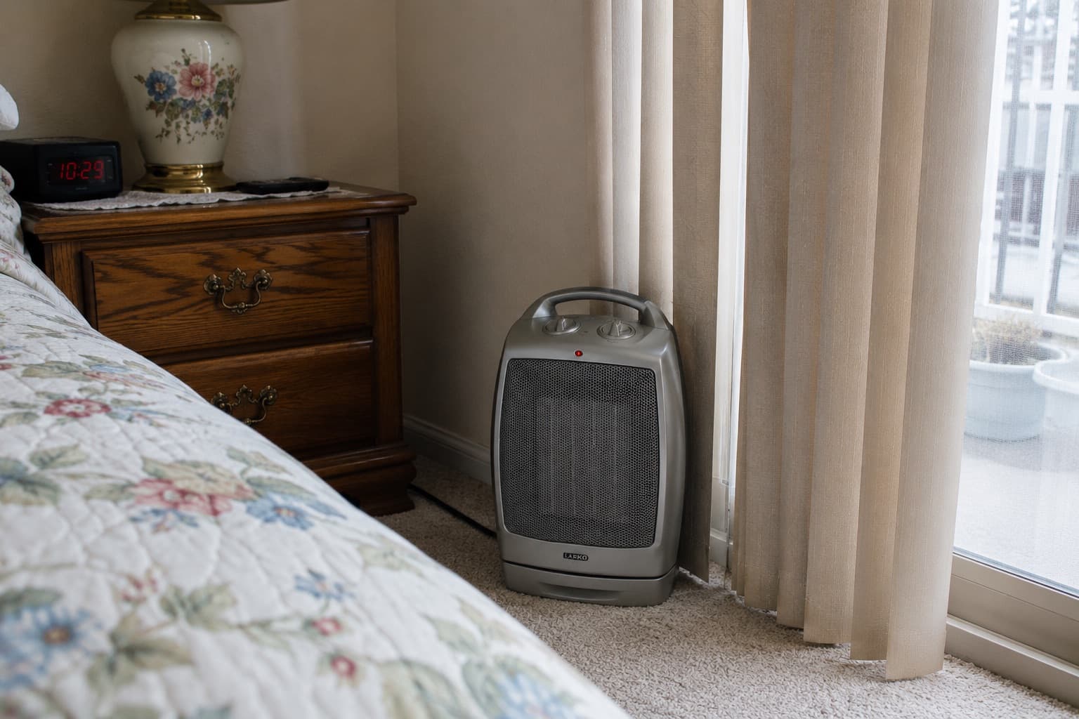 Space heater safety hazard in the bedroom