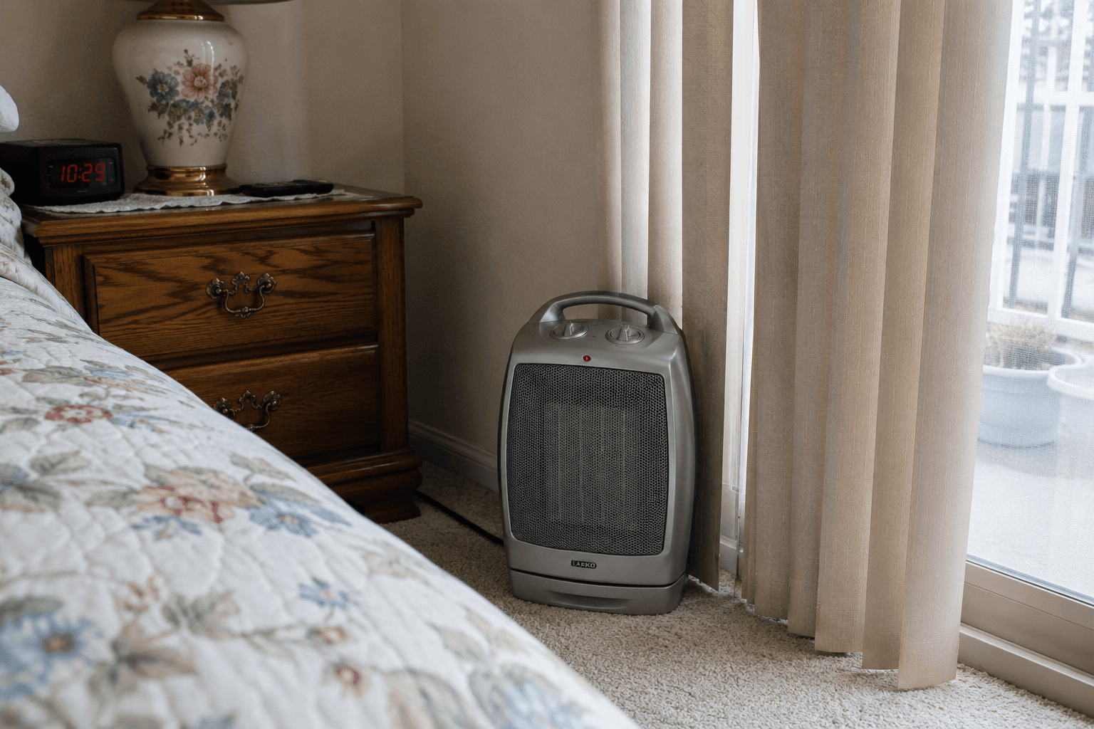 Space heater safety hazard in the bedroom