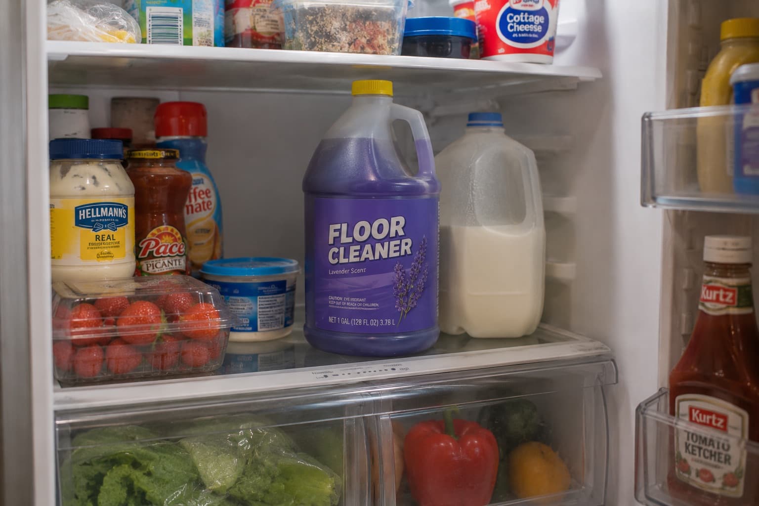 Cleaning product hazard in the kitchen