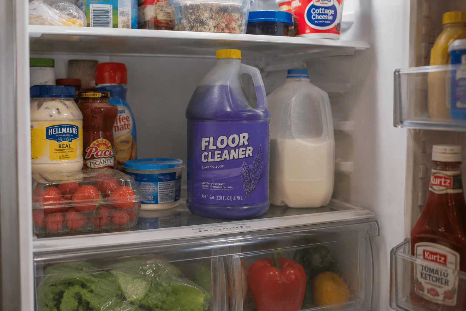 Cleaning product hazard in the kitchen