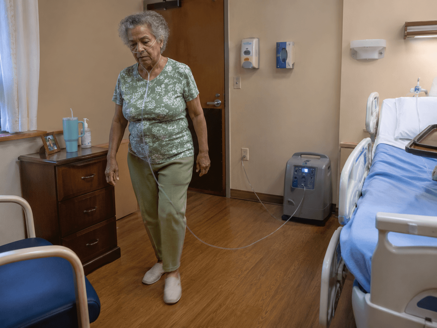 Oxygen use safety scenario in a skilled nursing facility