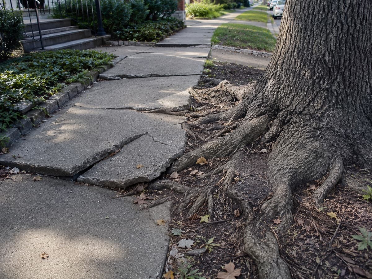 Uneven or hazardous sidewalk outside the home