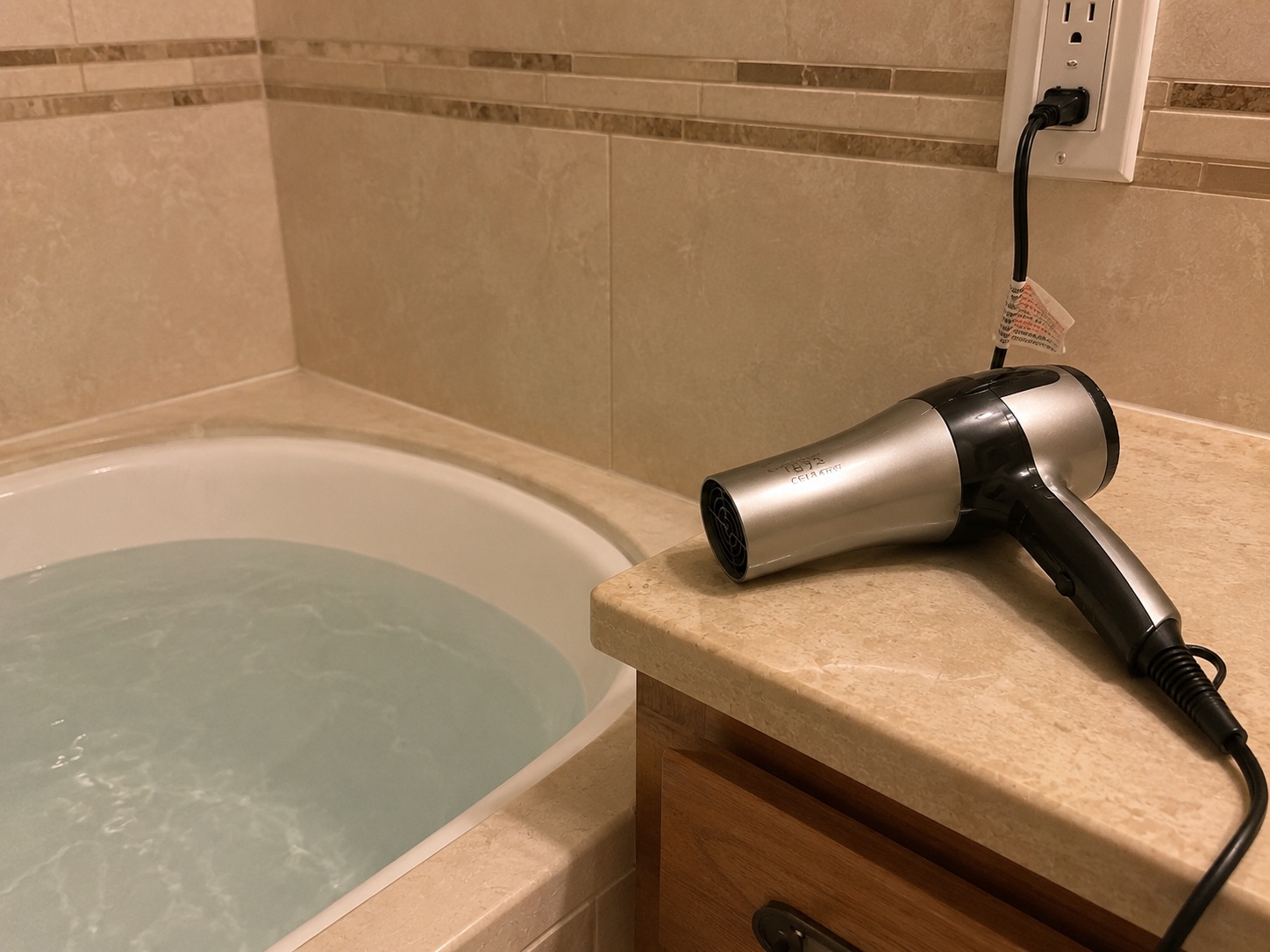 Electrical hazard in the bathroom