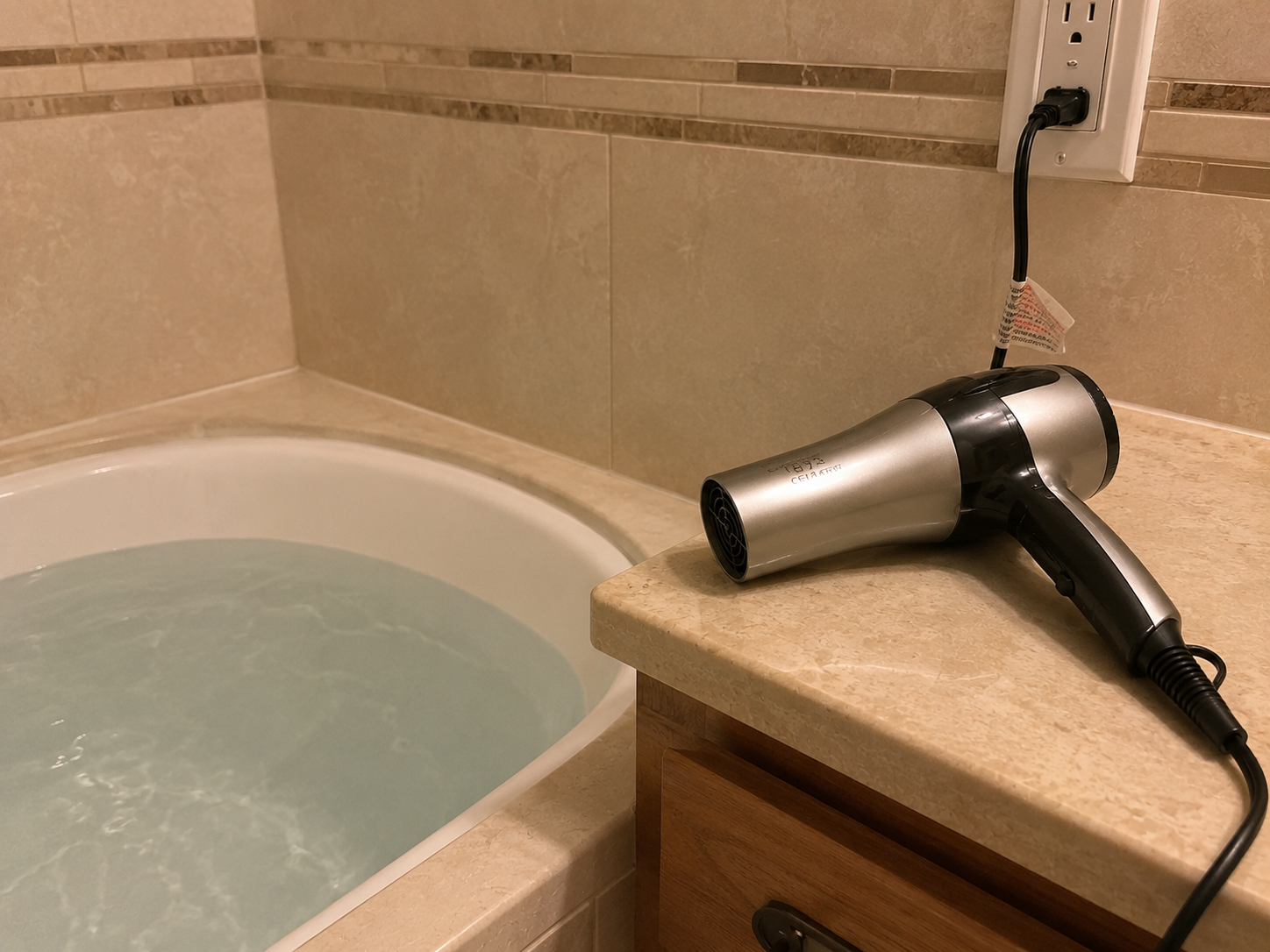 Electrical hazard in the bathroom