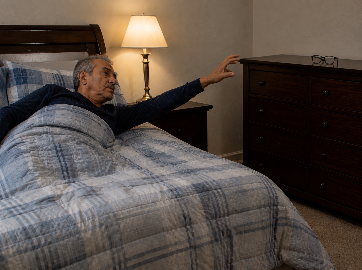 Unsafe reaching scenario in the bedroom