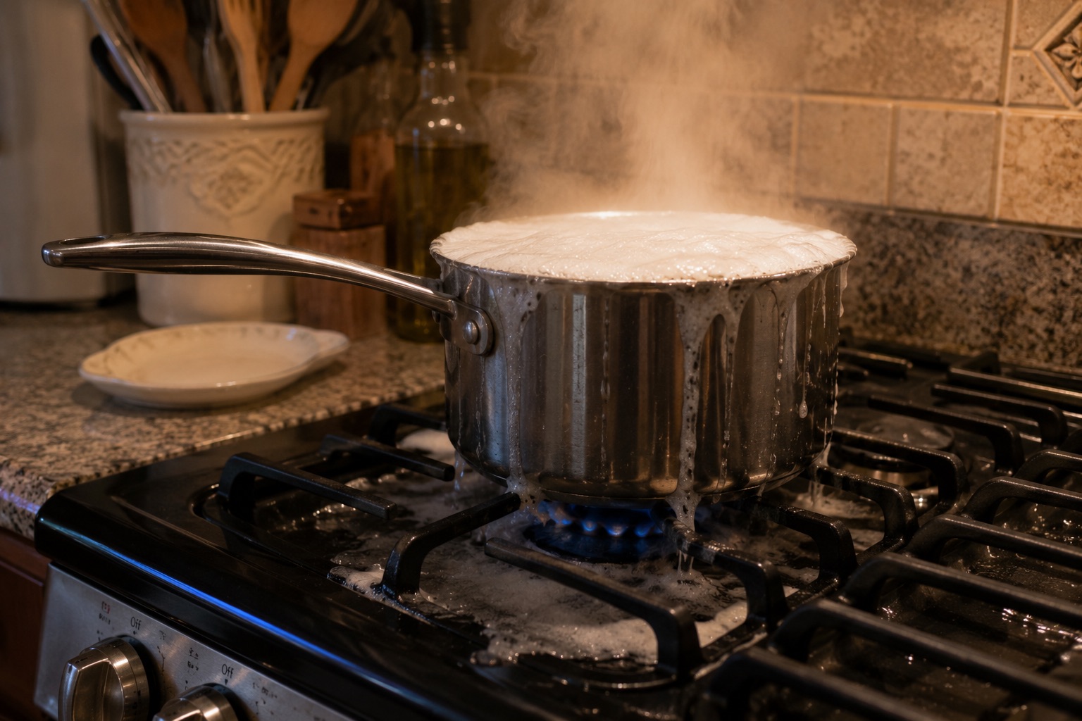 Pot boiling over on the stove