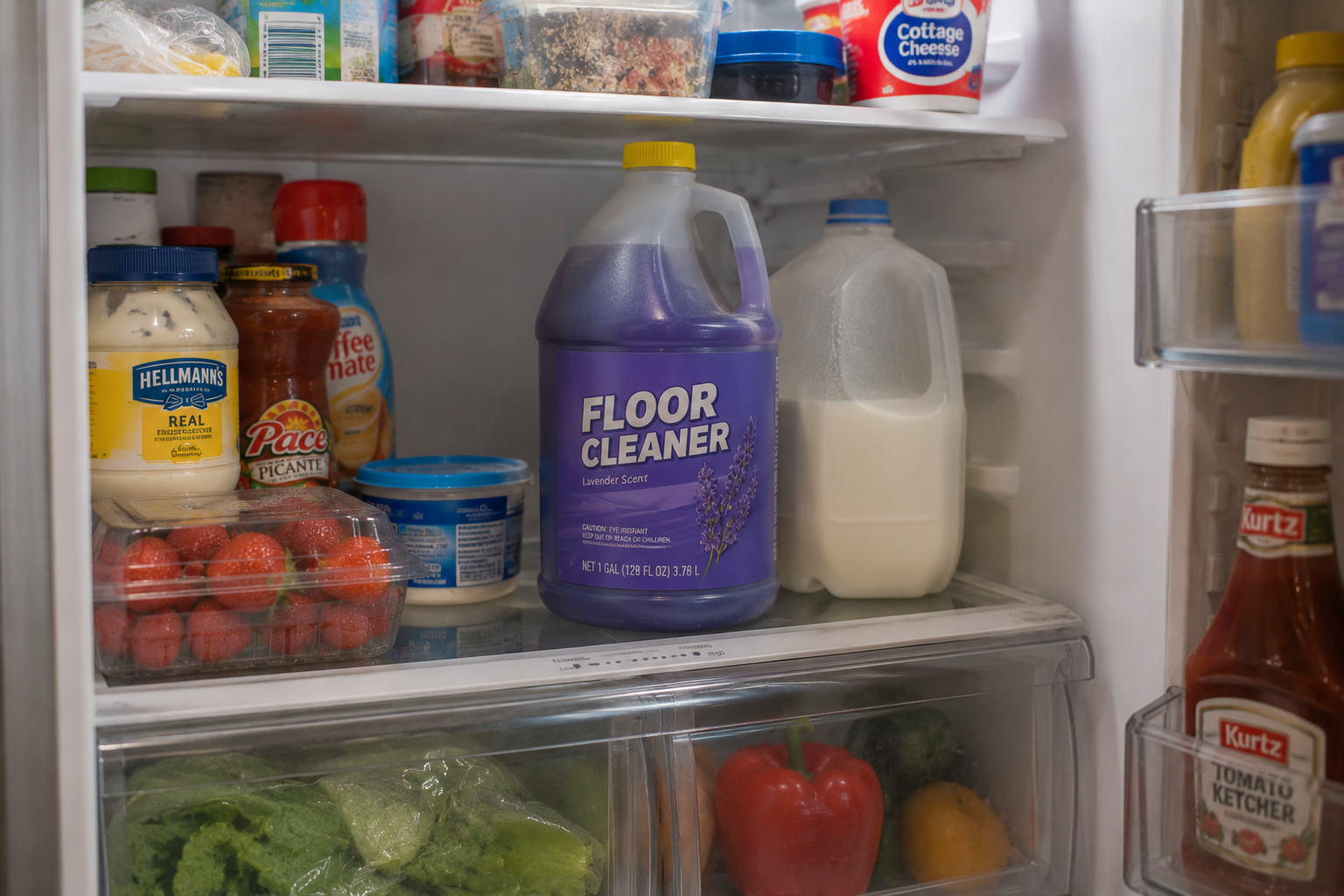 Cleaning product hazard in the kitchen