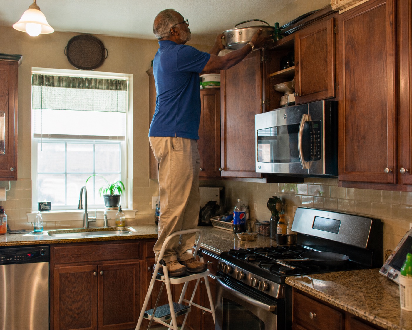 Step stool or floor hazard in the kitchen