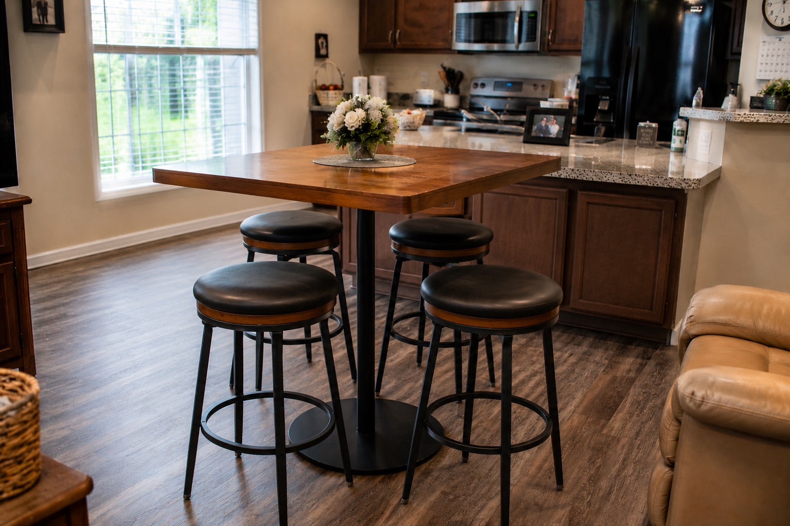 Unsafe stool use in the kitchen