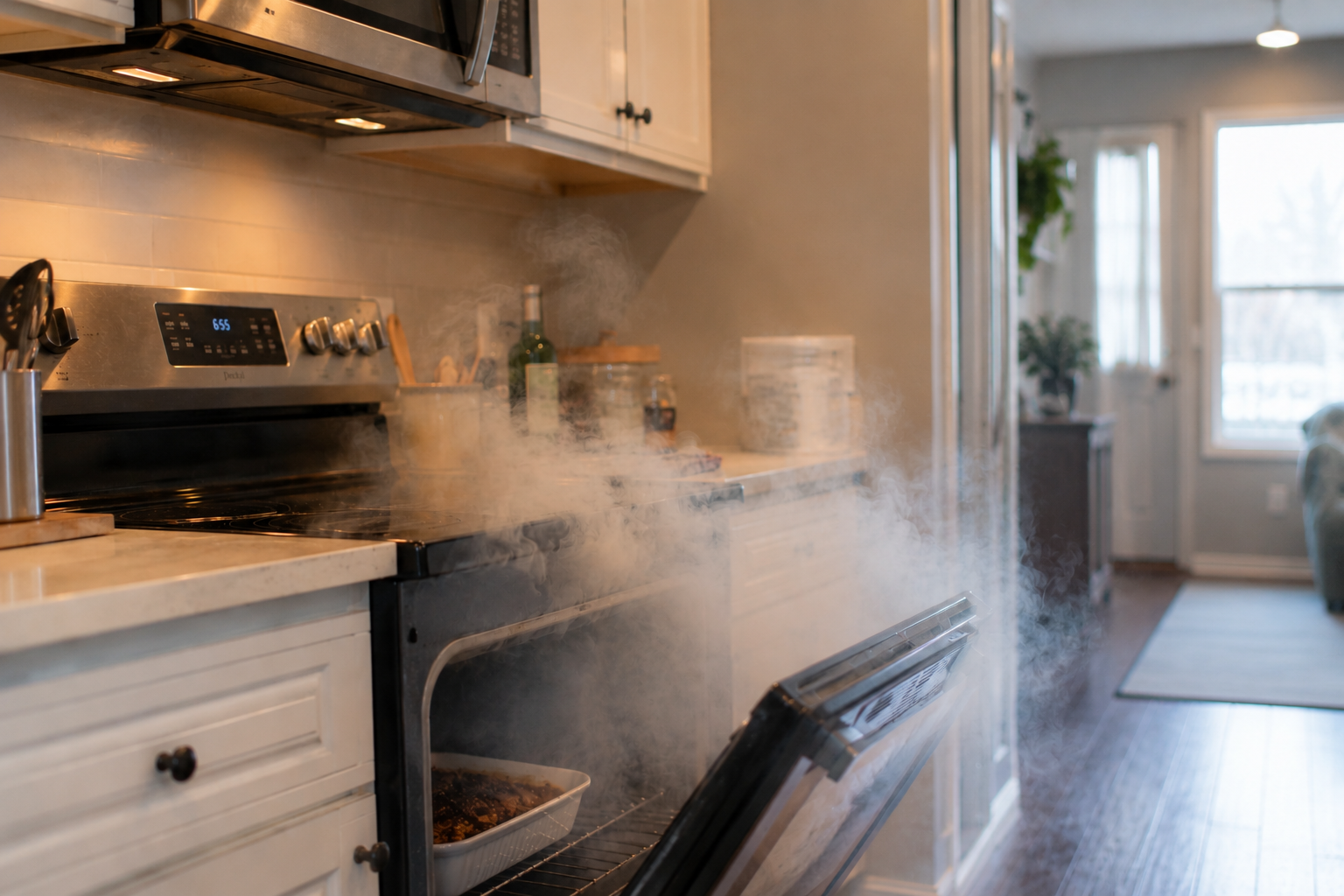 Stove safety hazard in the kitchen
