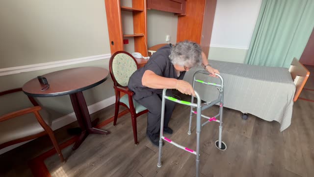 Bed to walker: pulling on walker