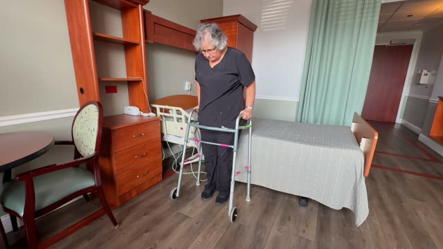 Bed to walker: pulling on walker 2